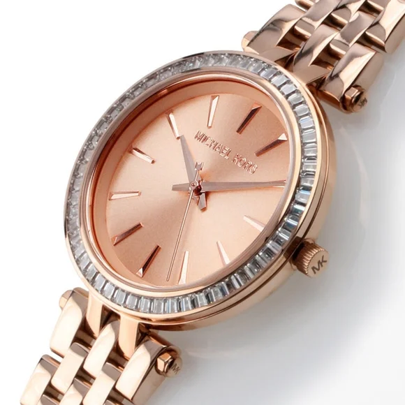 ***NEW*** Sent Michael Kors  Darci Rose Gold Tone Watch 33MM - Picture 8 of 11